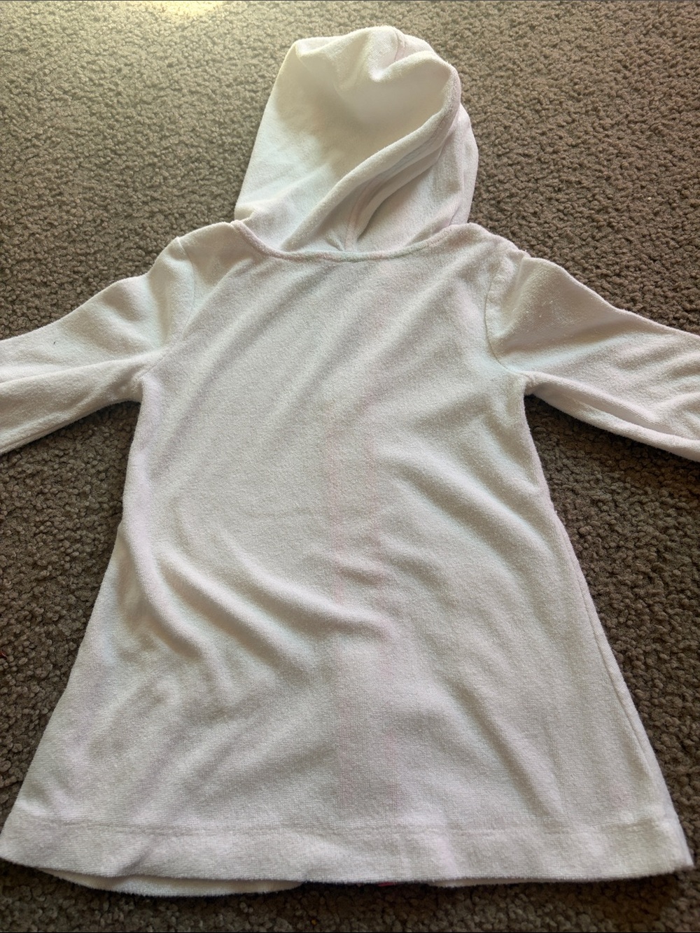 B62 Lilly Pulitzer 2-3y White Hooded Terry Cover-Up with Pink Trim - Picture 4 of 4